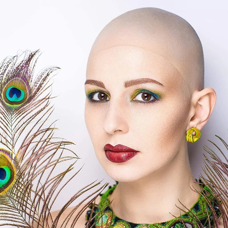 Funny Latex Skin Fake Bald Head Unisex Fancy Movie Party Dress Skinhead Wig Cap Hot Sale 4