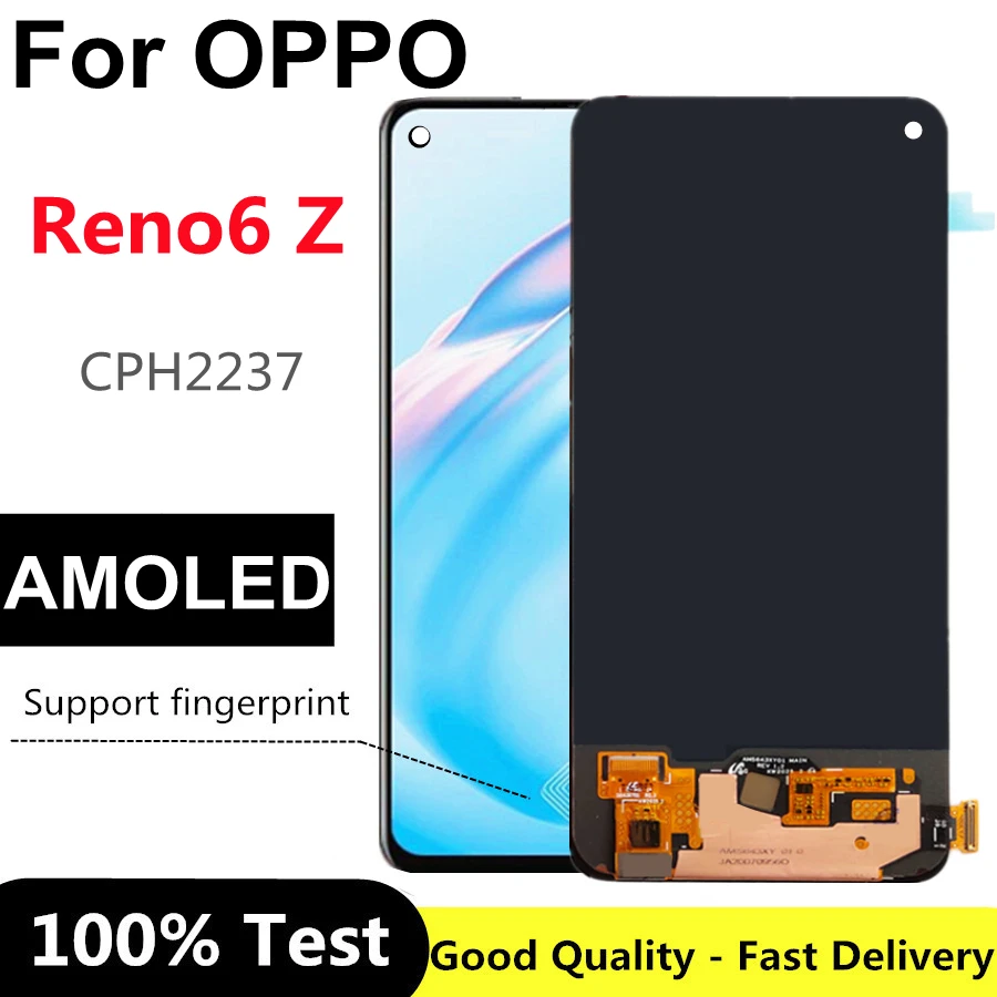 

6.4” AMOLED For For Oppo Reno6 Z CPH2237 LCD LCD Display Touch Screen Digitizer Assembly for OPPO Reno6 z 6z LCD