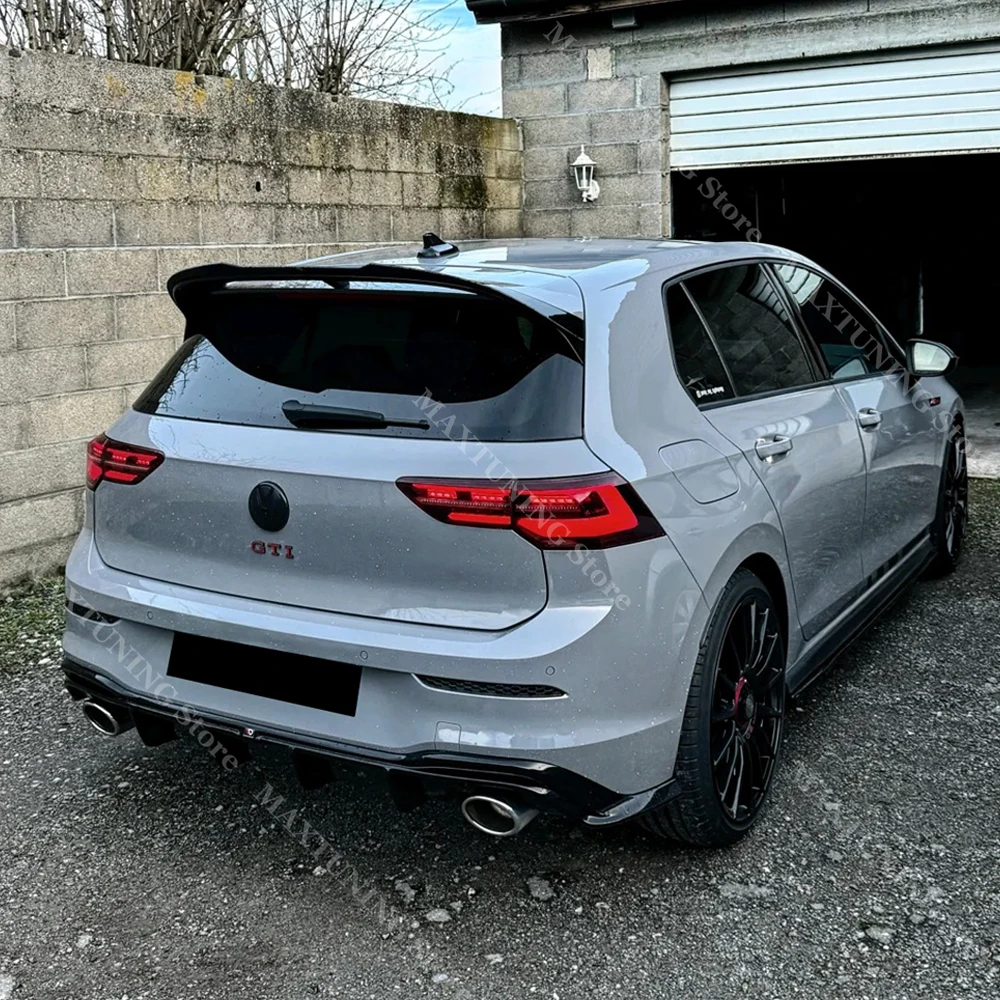 폭스바겐 골프 MK8 8.5 TSI TDI GTI GTD GTE R R-라인 2020-2026 글로스 블랙 교체용 리어 범퍼 리플렉터 허니콤 커버
