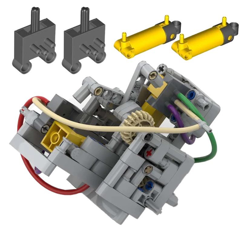 NEUER Technischer Herzförmiger V2 Pneumatikmotor mit 47225 47225 Pneumatik-MOC-Teilen Bausteine DIY-Bausteine Kinderspielzeug Geschenk – Detail 1