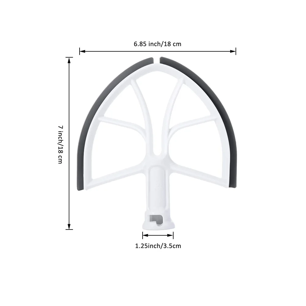 Mixer Accessory Silicone Edge Beater Paddle Bowl-Lift Stand Mixer Home Kitchen Mixing Attachment Replacement for KitchenAid 6-Quart