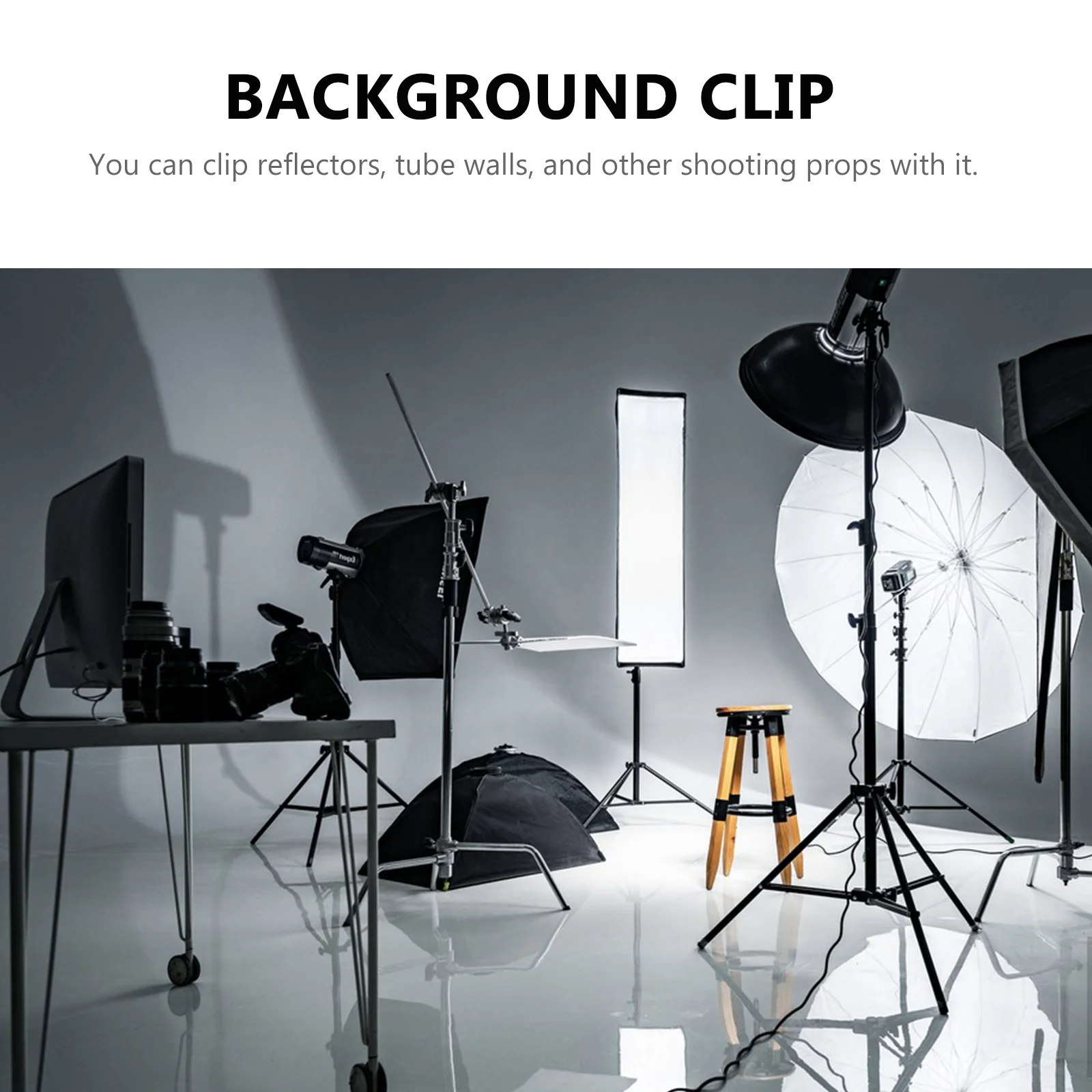 Double Head Metal Clamp Flexible Gooseneck Tube Background Holder Lighting Stand Bracket Camera Photo Accessory