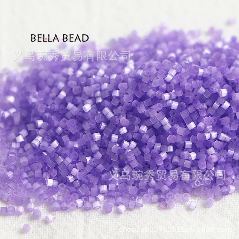 1.6mm 캣츠아이 브러쉬드 앤틱 비즈, 유리 반짝이 화이트 라이스 비즈, 수제 DIY 프랑스 자수 재료
