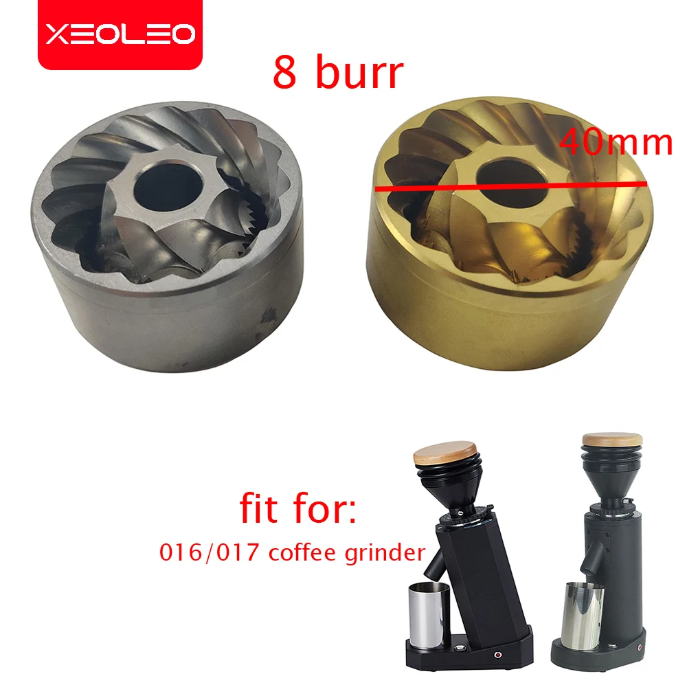 XEOLEO Coffee grinder burr for 017/016 machine Titaninum/Stainless steel Stone burr 8 star Conical 40mm