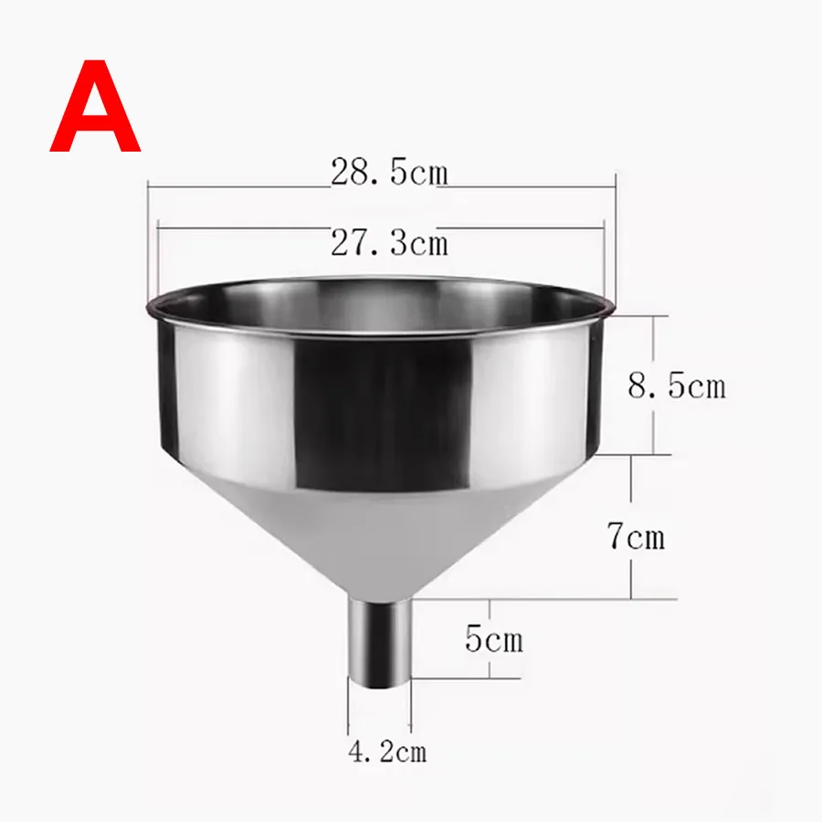 HOMEXO Imbuto Grande in Acciaio Inossidabile 304 con Filtro Imbuto for Olio Domestico Imbuto Industriale Extra-Large 1pz (Color : 280-42mm
