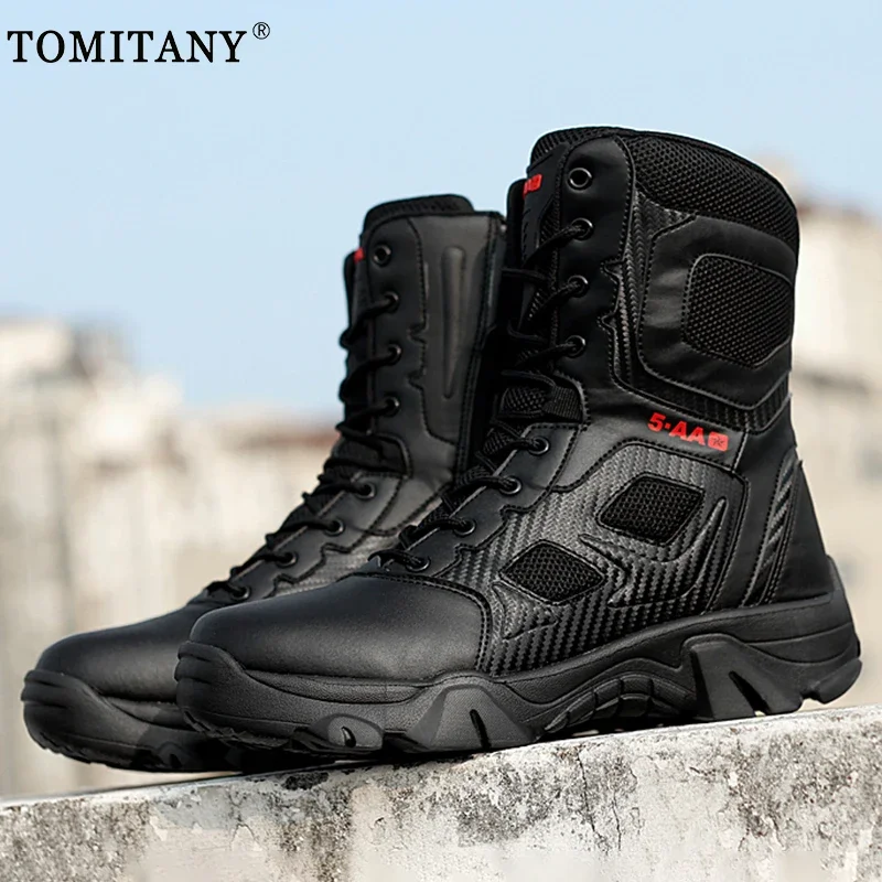 Men Shoes Winter Men Combat Tactical Boots Ankle Work Safety Shoes Special Force Army Boots Male Waterproof Motorcycle Shoe