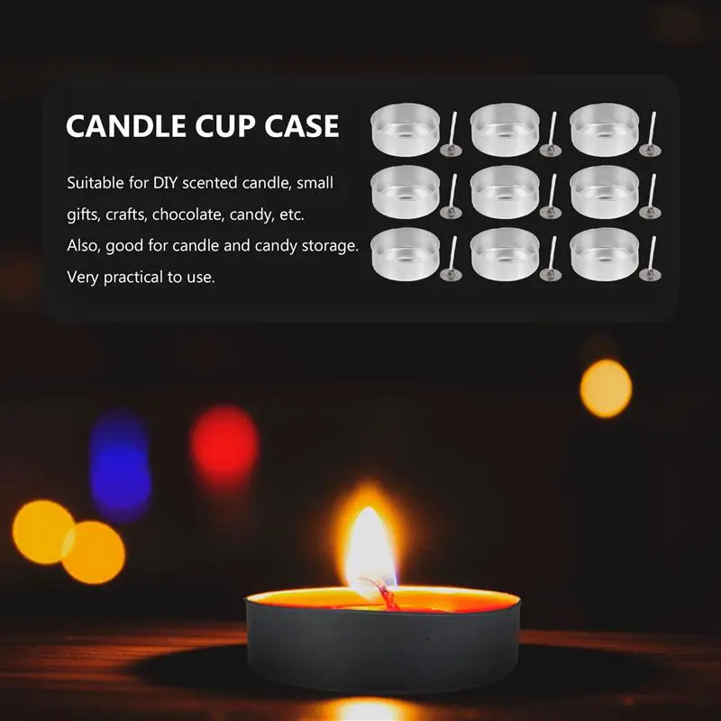 Tea Light Cup Holding Container Refillable Container Eye Shadow Tin Aluminum Tin Tealight candle holders 100 Sets