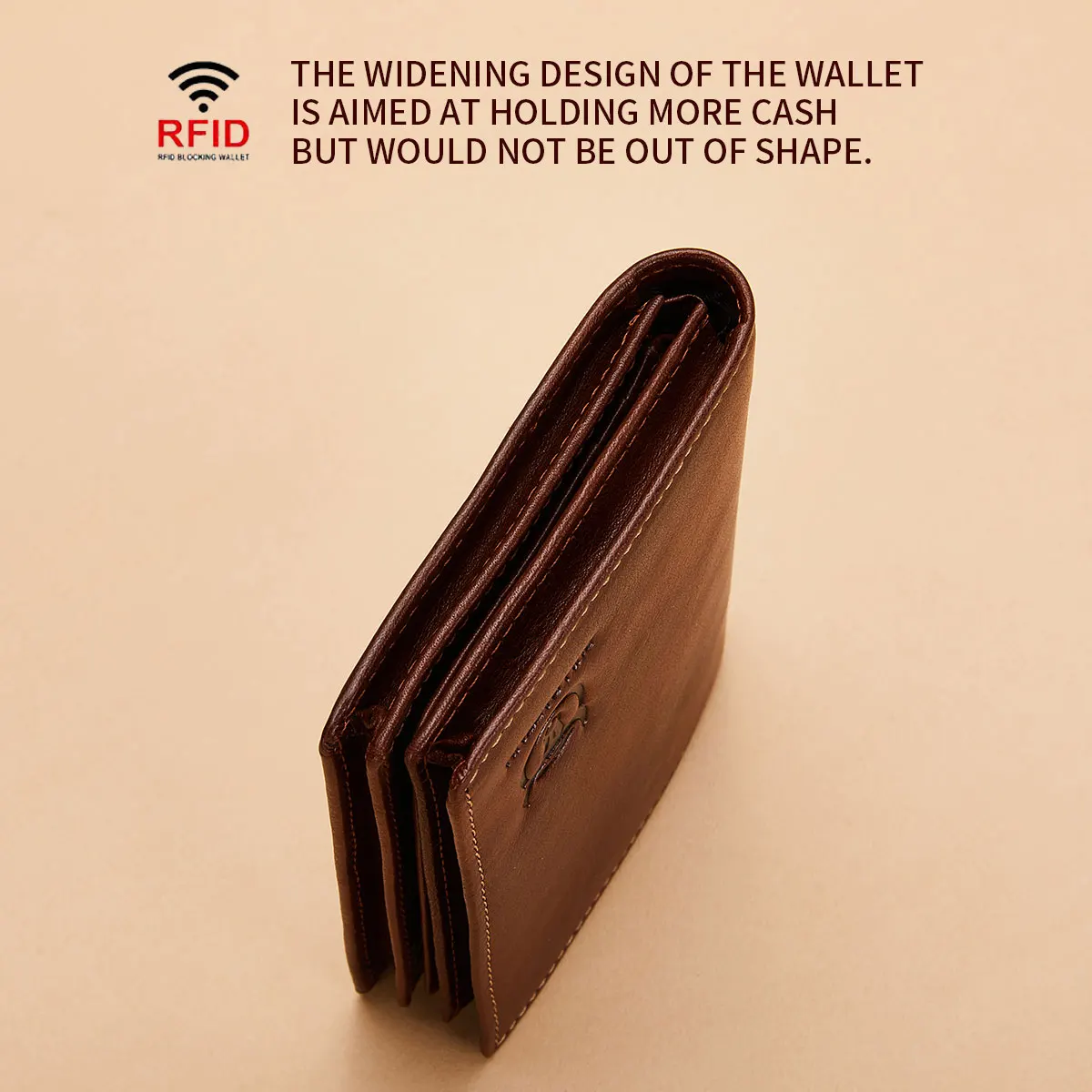 Leather Men's Wallet Multifunctional Card Slot Short QB017