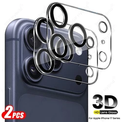 Clear 3D Curved Tempered Glass Camera Protector with Air Lens Cap - 2 Pack - iPhone 18 Pro (Clear - 2Pcs)
