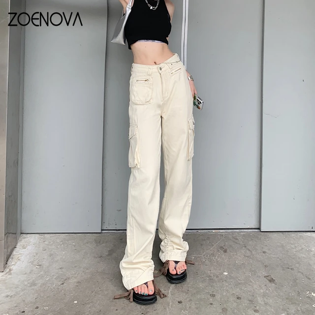 Jeans Baggy Cargo Pants Women  Low Waist Cargo Pants Womens - Women Cargo  Pants - Aliexpress