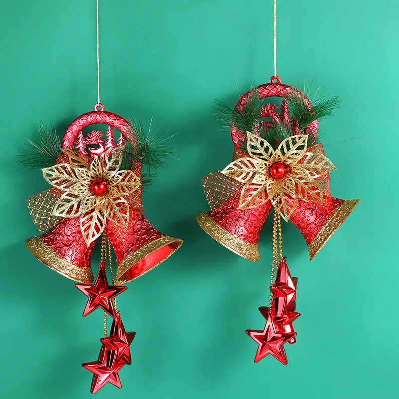 

Christmas Pendant Red Bell Gold Flower Pendants Christmas Wreath Pendants Christmas Decorations Pentagram Decor Merry Christmas
