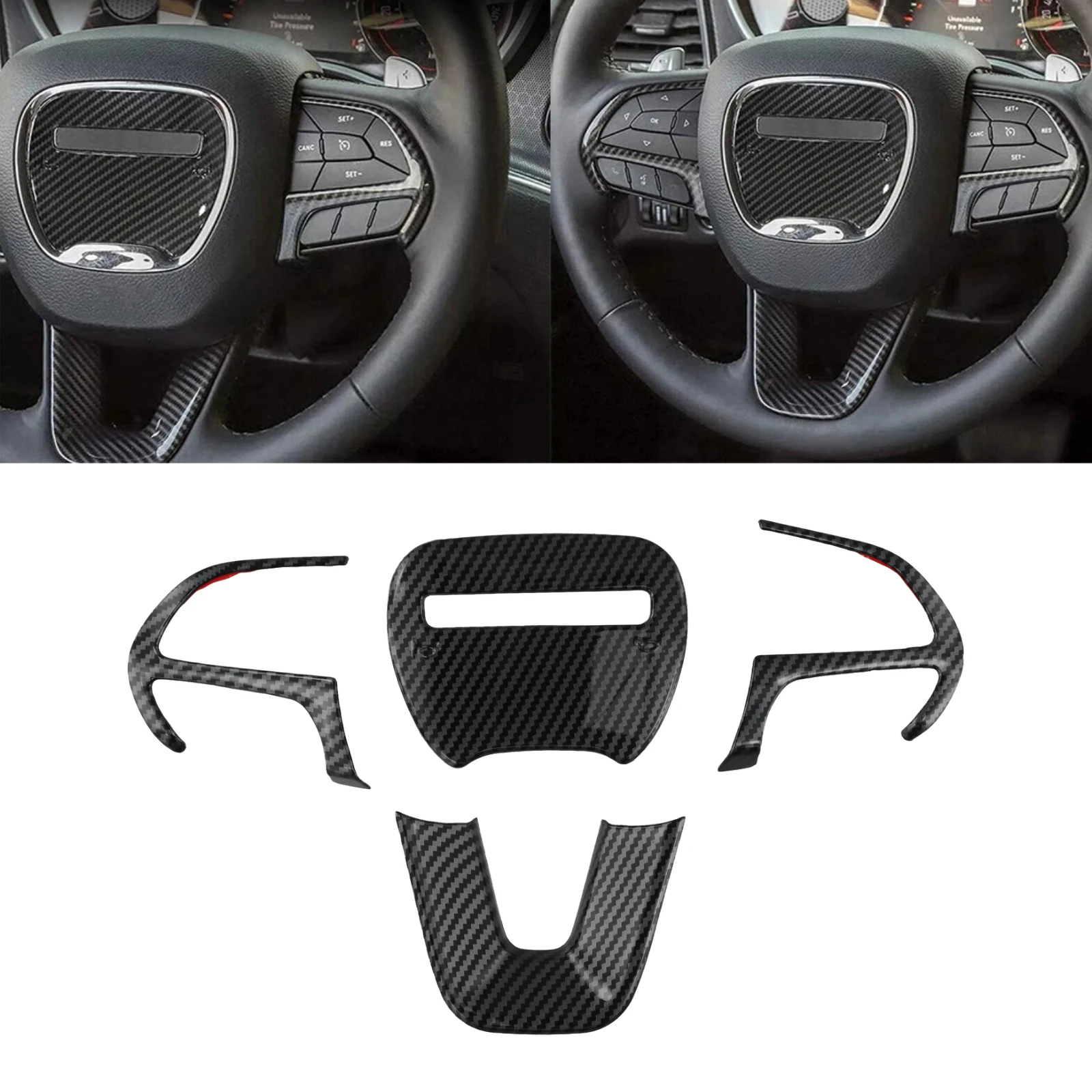 탄소 섬유 휠 트림 탄소 섬유 스티어링 휠 커버 간편한 설치 공장 사양 완벽한 일치