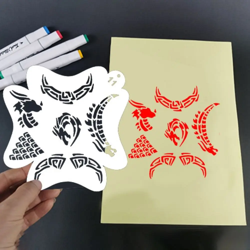 10Pcs Body Painting Face Art Stencils Paint Template Temporary Reusable Tattoos For Halloween Birthday Party DIY Paint Template
