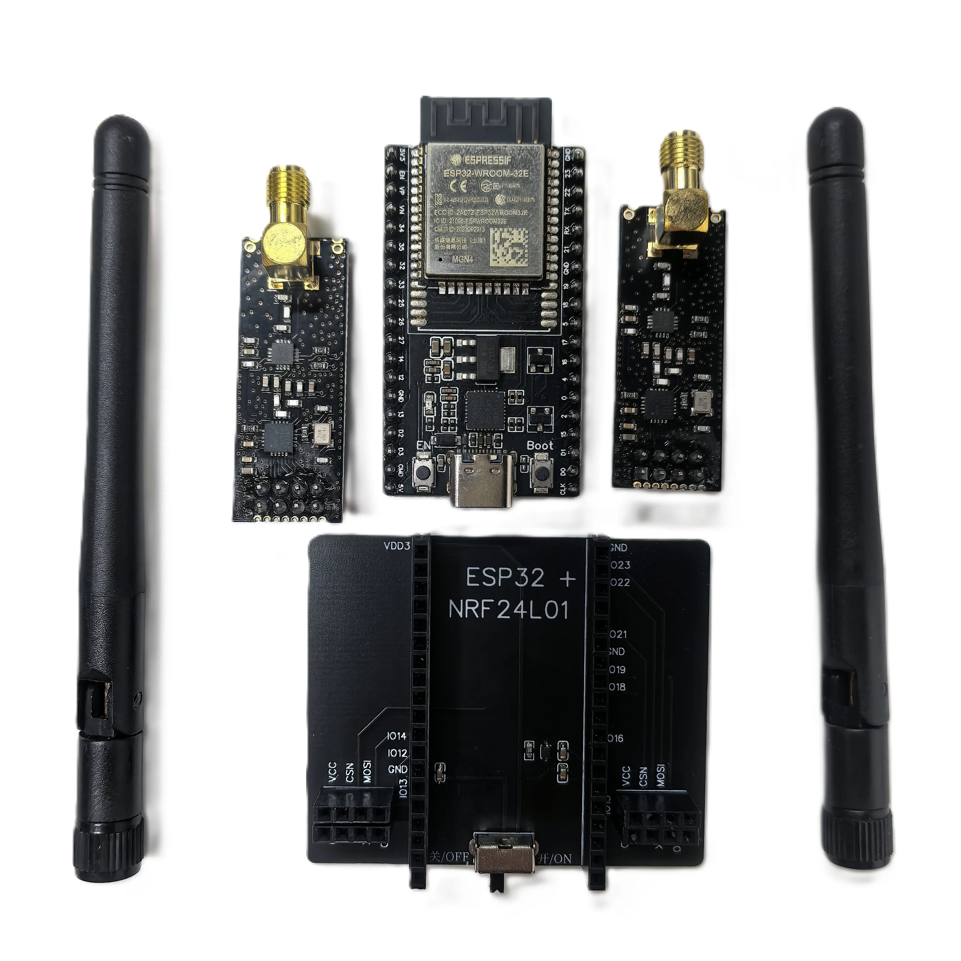 รูปสินค้า บอร์ดพัฒนา ESP32 DevKitC โมดูล NRF24L01 PA LNA 2.4GHz บลูทูธสำหรับ IoT