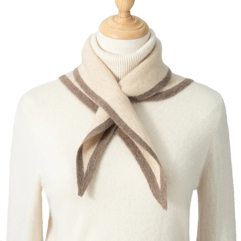 Écharpe Triangle Cachemire Femme – Douce Et Chaleureuse, Style Rayé Élégant, Châle Multifonction Printemps/Hiver
