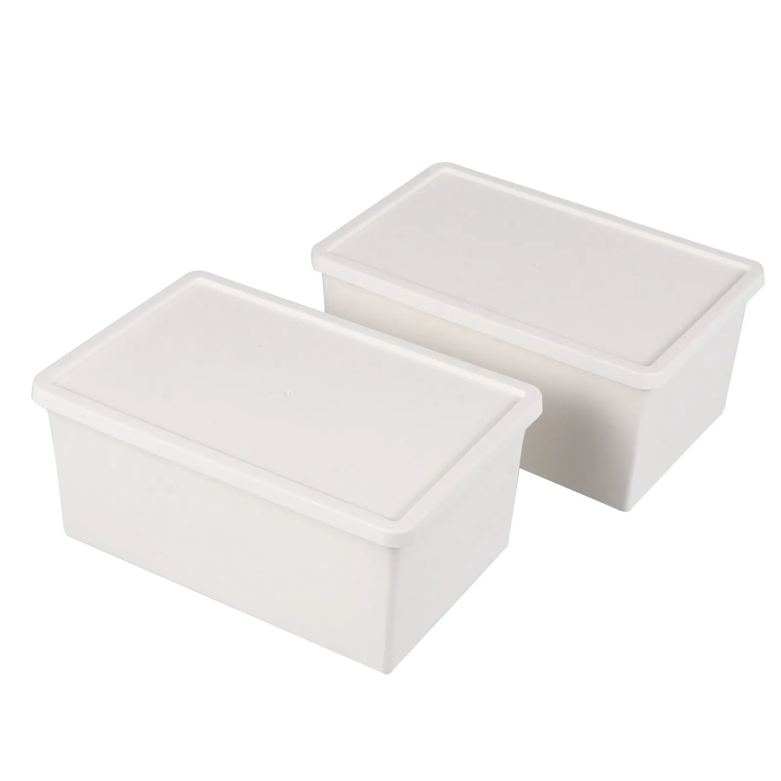 2Pcs 플라스틱 잡화 보관 상자 심플한 디자인 데스크탑 주최자 홈 오피스 침실 보관 용기 잡화 데스크탑 상자