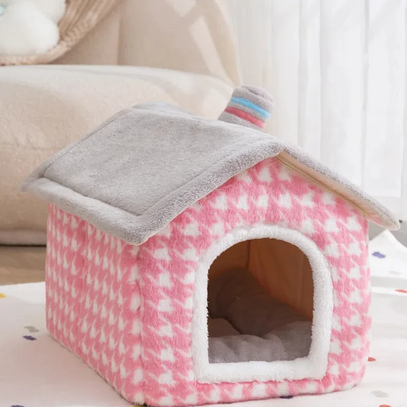 New Foldable Dog House Warm Sofa Kennel Bed Mat for Small Medium Large Dogs Cats Warm Puppy Cave Cat Nest Winter Pet Products