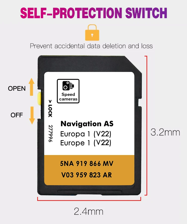 VW Discover Media Navigation Update NEW For UK Europe Maps 2025 Sat Nav EU SD Card 5NA919866 32GB
