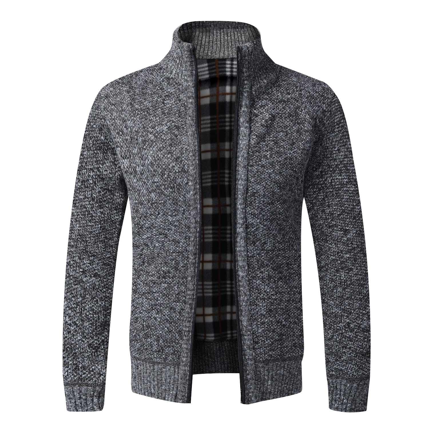 Herbst Winter Warmer Cardigan Herren Fleece-Pullover Jacken mit Reißverschluss Slim Fit Luxusmarke Gestrickter Pullover Mantel American Jersey 2029 – Detail 7