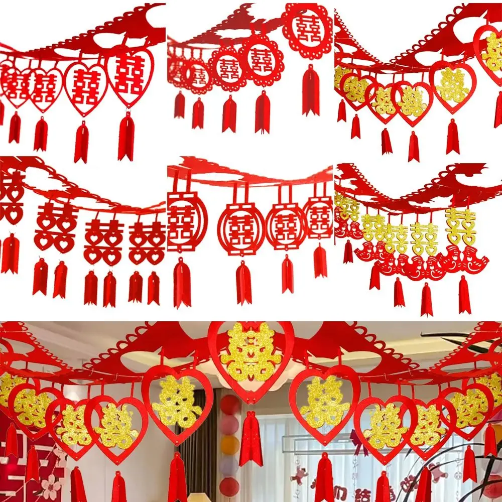 Hochzeits dekorationen im chinesischen Stil DIY traditionelles Frühlings fest chinesische Ehen hängen Banner Vlies Wohnkultur