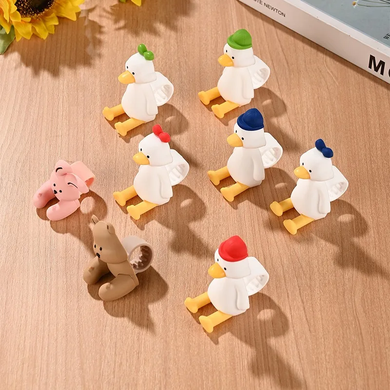 Creative Silicone Duck Anti-collision Door Stopper 3D Cute Bear Rabbit Door Handle Protective Cover Bedroom Home Stopper