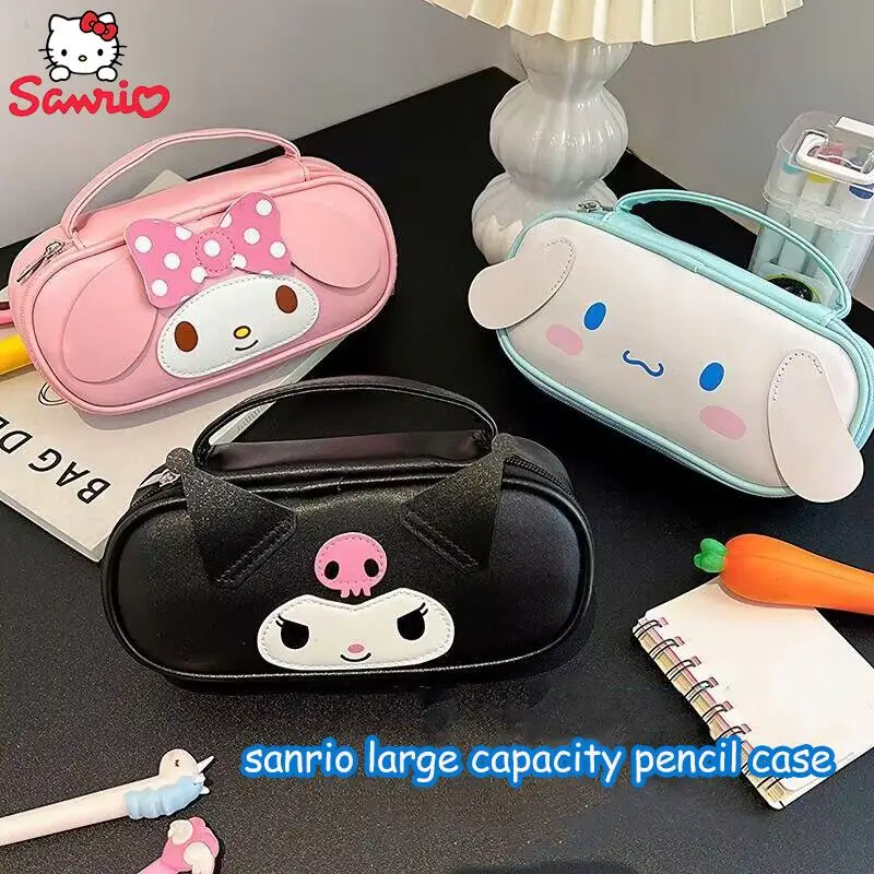 

Карандаш Sanrio Kuromi My Melody Cinnamoroll, новая портативная металлическая коробка большой емкости для хранения канцелярских принадлежностей, подарок на день рождения для девочек