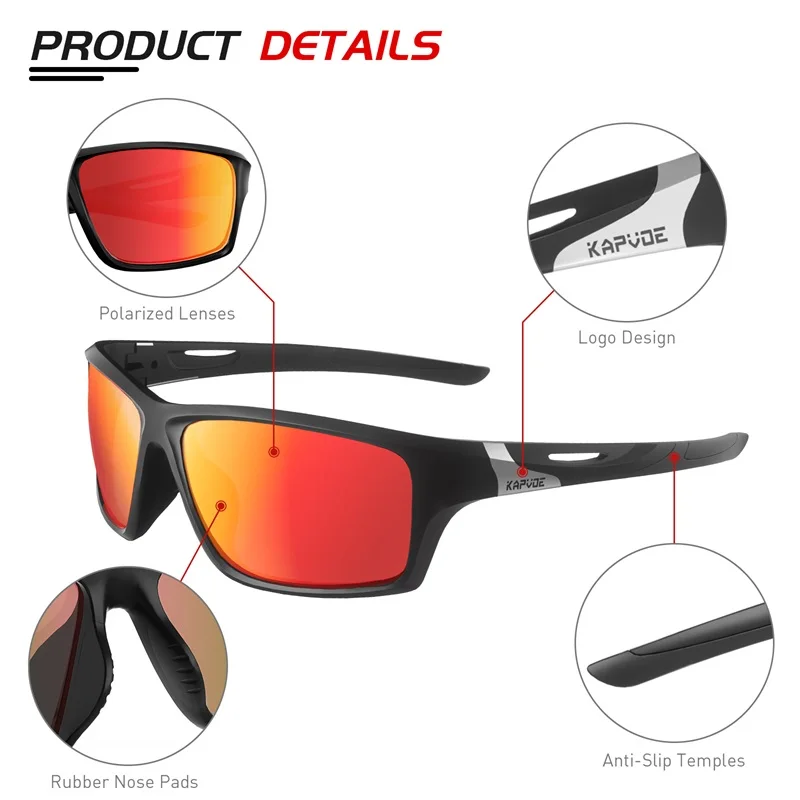 Fishing Sunglasses Polarized Men Sports Goggles UV400 Fashion Eyewear Women  Outdoor Cycling Glasses MTB Hiking Skiing Sunglasses