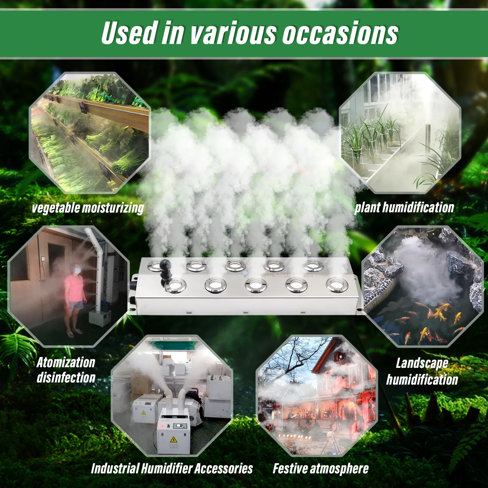 DC 45V 10 head Ultrasonic Atomizer Air Humidifier Mist Maker Fogger Industrial Humidifier With 110V/220V Power Supply 6