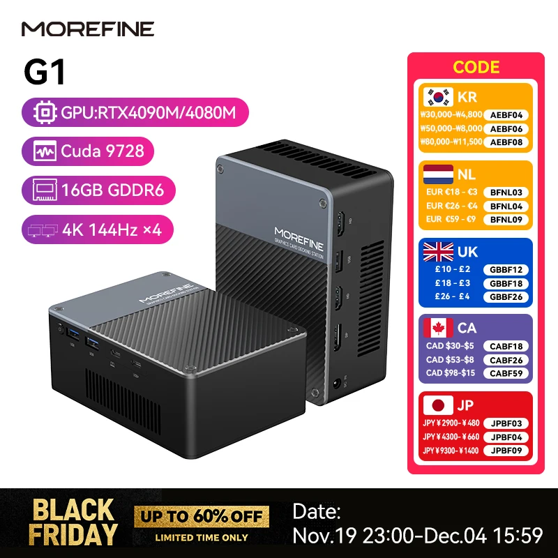 MOREFINE 2025 NEW ミニPC GPU G1 AI RTX 4080M スーパーグラフィック