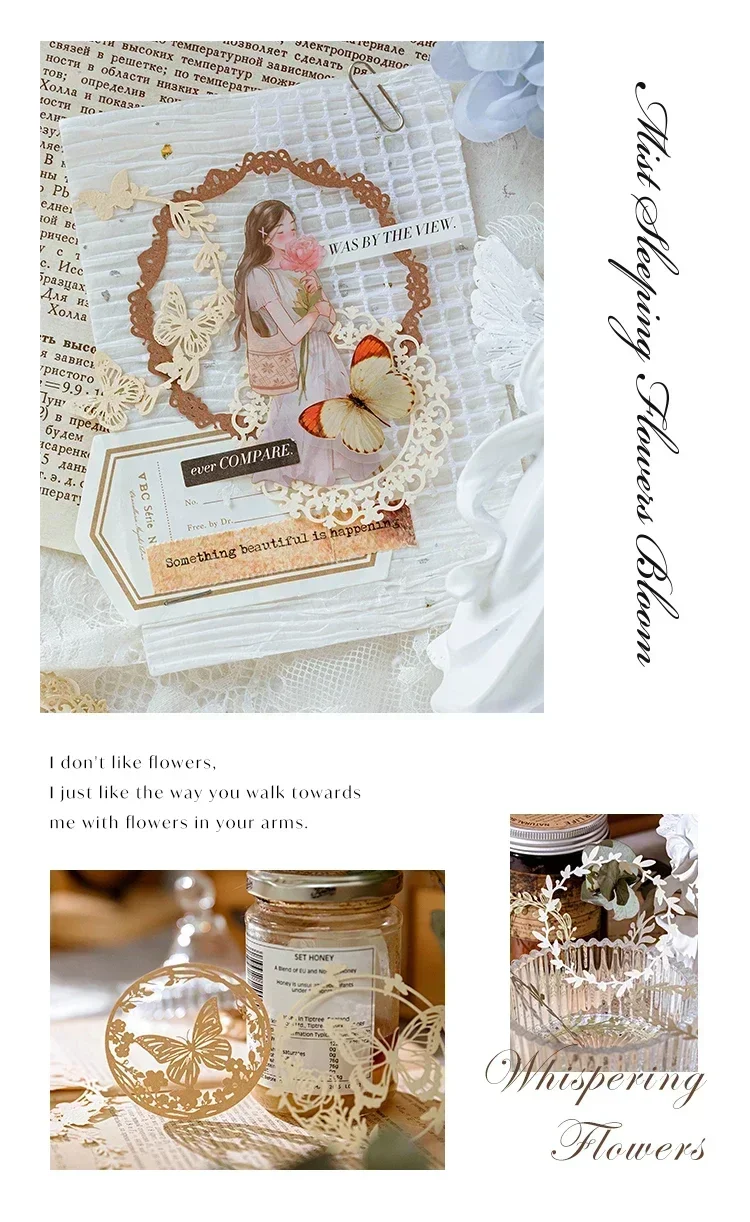 10Sheets Pattern Collage Border Scrapbook Handbook Lace Card Pack Flower Material Decoration Hollow Background 10*10CM