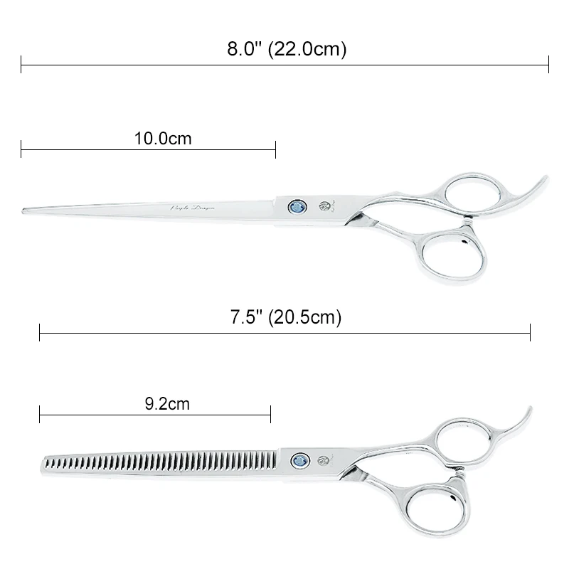 애완 동물 미용 가위 세트 8.0 전문 jp440c 개 가위 동물 머리 절단 스트레이트 + 곡선 + 가위 가위 lzs0378