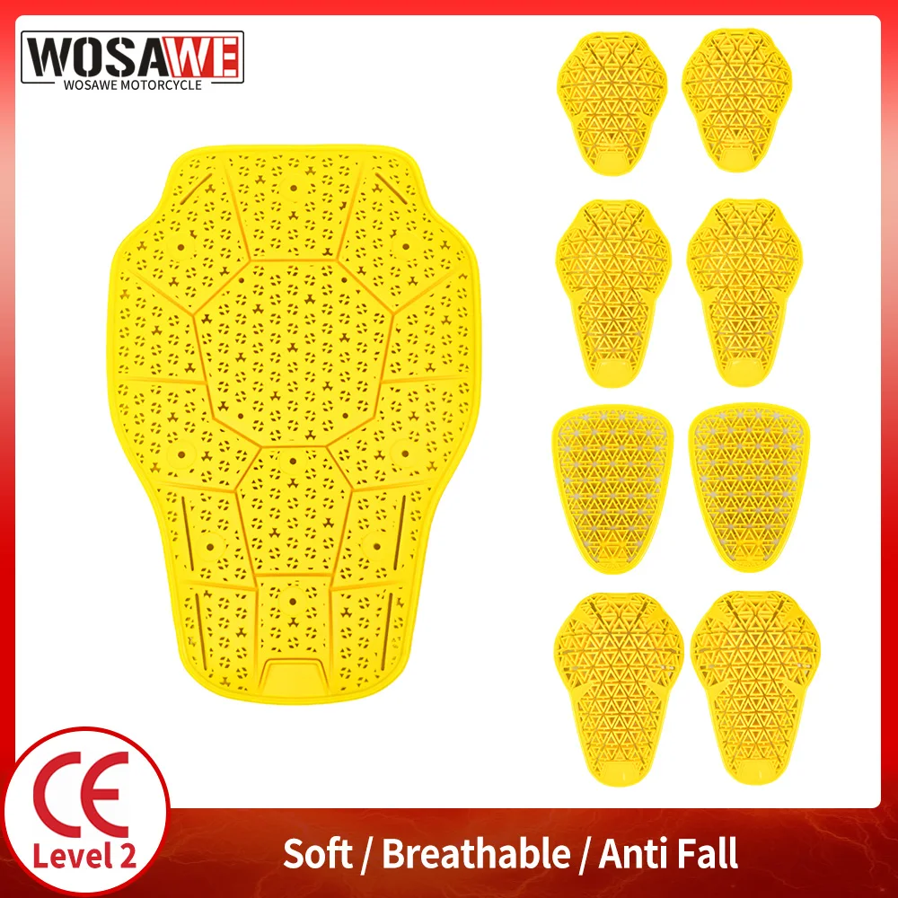 Motorcycle Body Protection Pad WOSAWE CE Level 1 2 Universal Motocross Racing Safety Insert Armor Back Protector