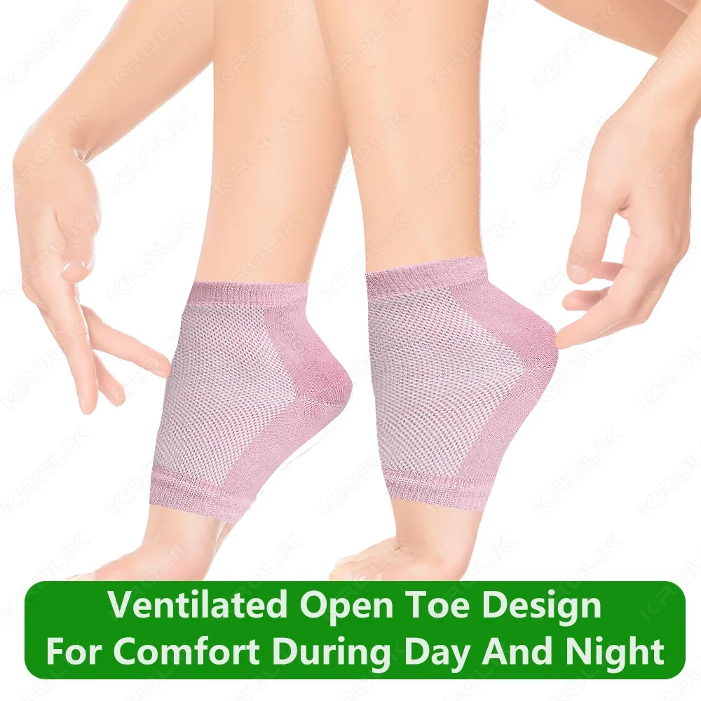 2PCS Gel Heel Socks for Moisturing Spa Gel Socks Feet Care Cracked Foot Dry Hard Skin Protector Prevent Dry Heel Feet Care Tools