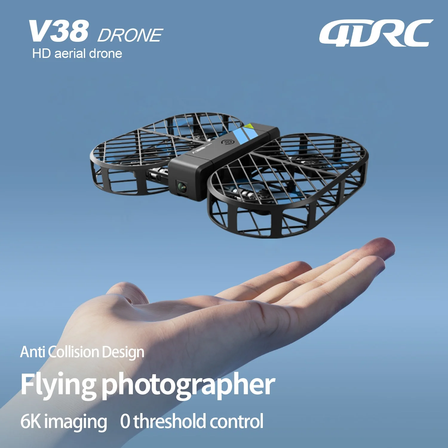 New V38 Mini Drone With Wide Angle HD 6K Camera Wifi FPV Remote Control Helicopter Height Hold Foldable RC Quadcopter Toys Gift