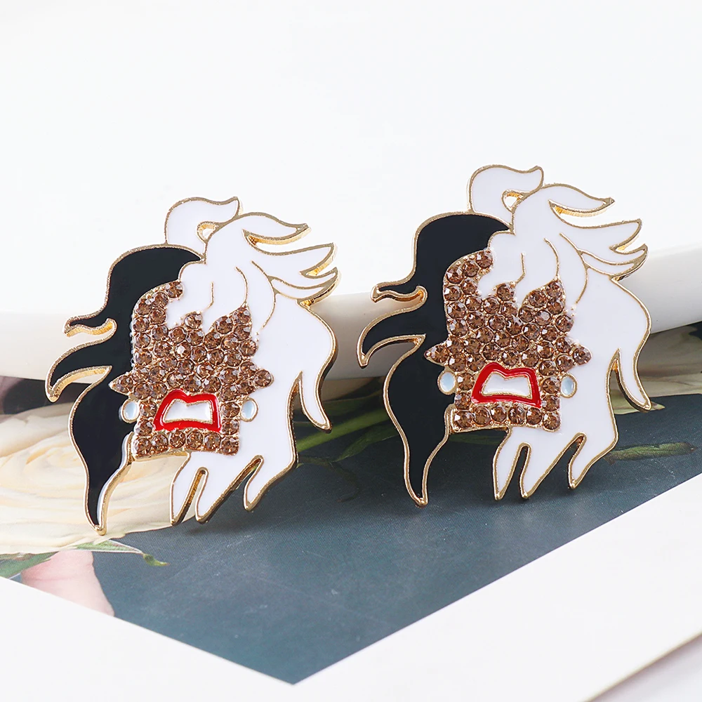 Drop Earrings Crystal Earrings Rhinestone Cartoon Halloween Earrings Crystal Drop Earring for Women
