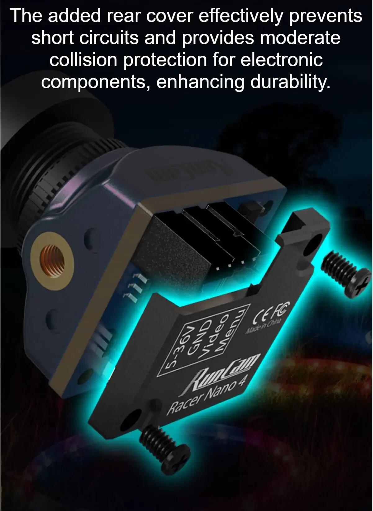 RunCam Racer Nano 4 FPV Camera, Ultra Compact and Lightweight Design, Wide Volta