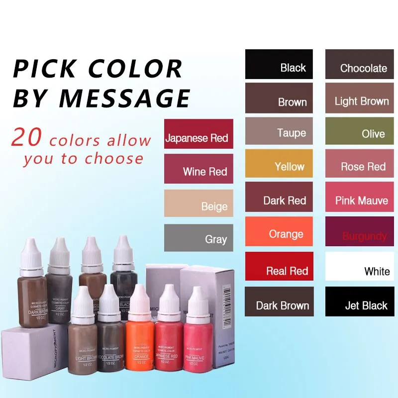 Tattoo Ink Tattoo Ink Pigment 15ml Professional Microblading pigment for permanent makeup eyebrow tattoo ink body supplies pigment Tattoo Paints Gloss