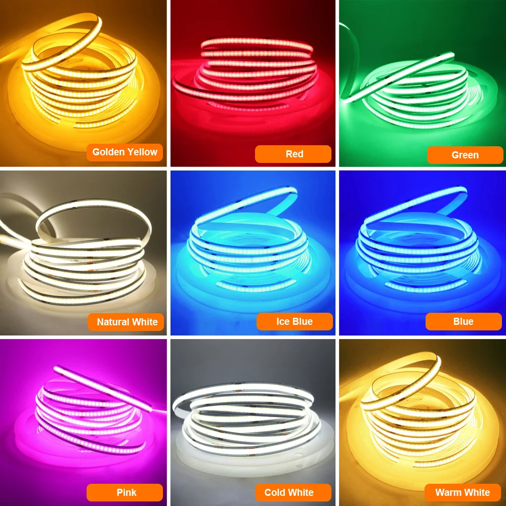 New 5V USB COB Strip Light 320Leds/m Warm Natural White Cabinet Lamp Night Lighting Flexible LED Ribbon Stripe DC5V TV Backlight 3