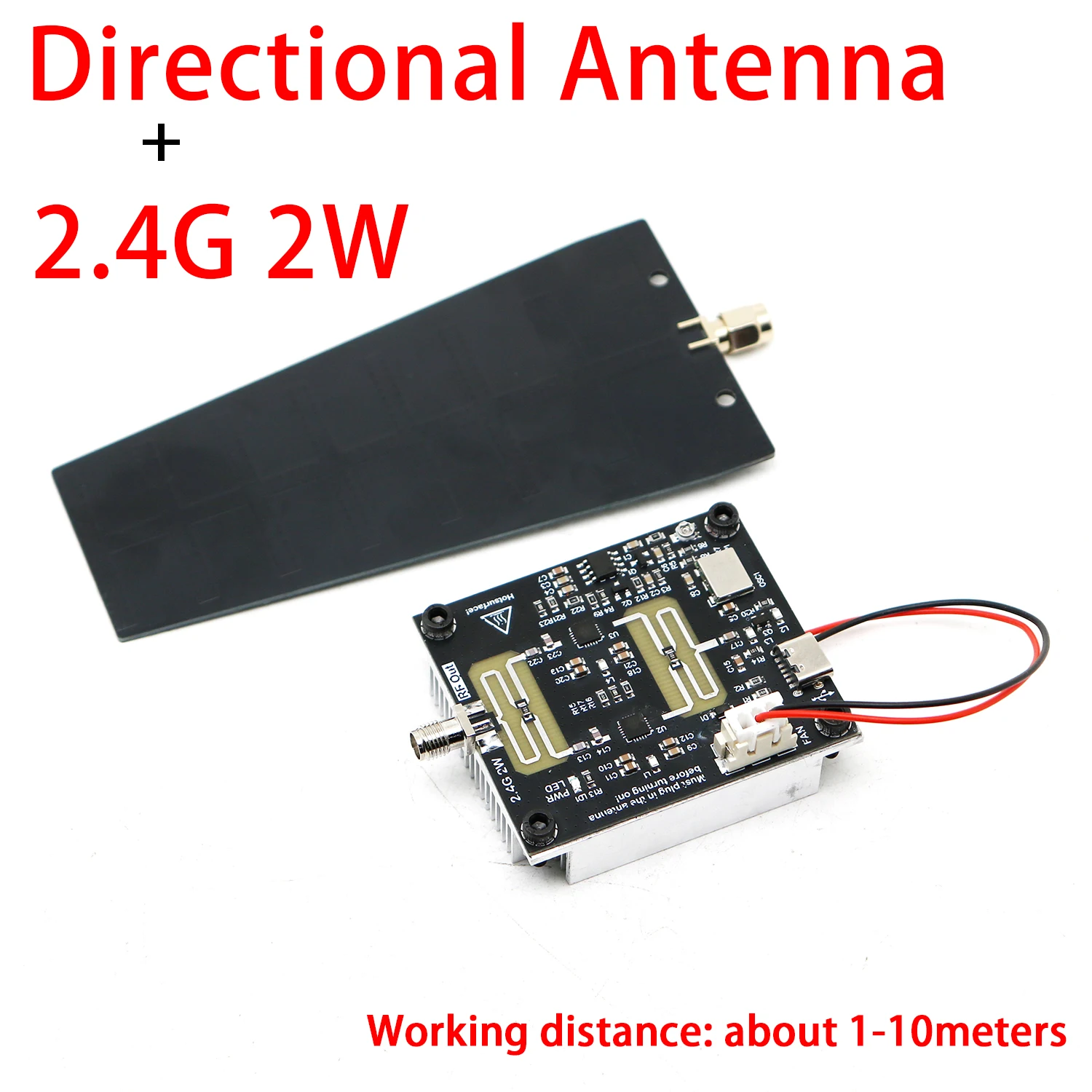 2,4 GHz 2W WiFi Bluetooth Sweep-Signalquelle + Richtantenne VCO HF-Generator für 2,4G BT-Headset Musiklautsprecher WLAN-Kamera