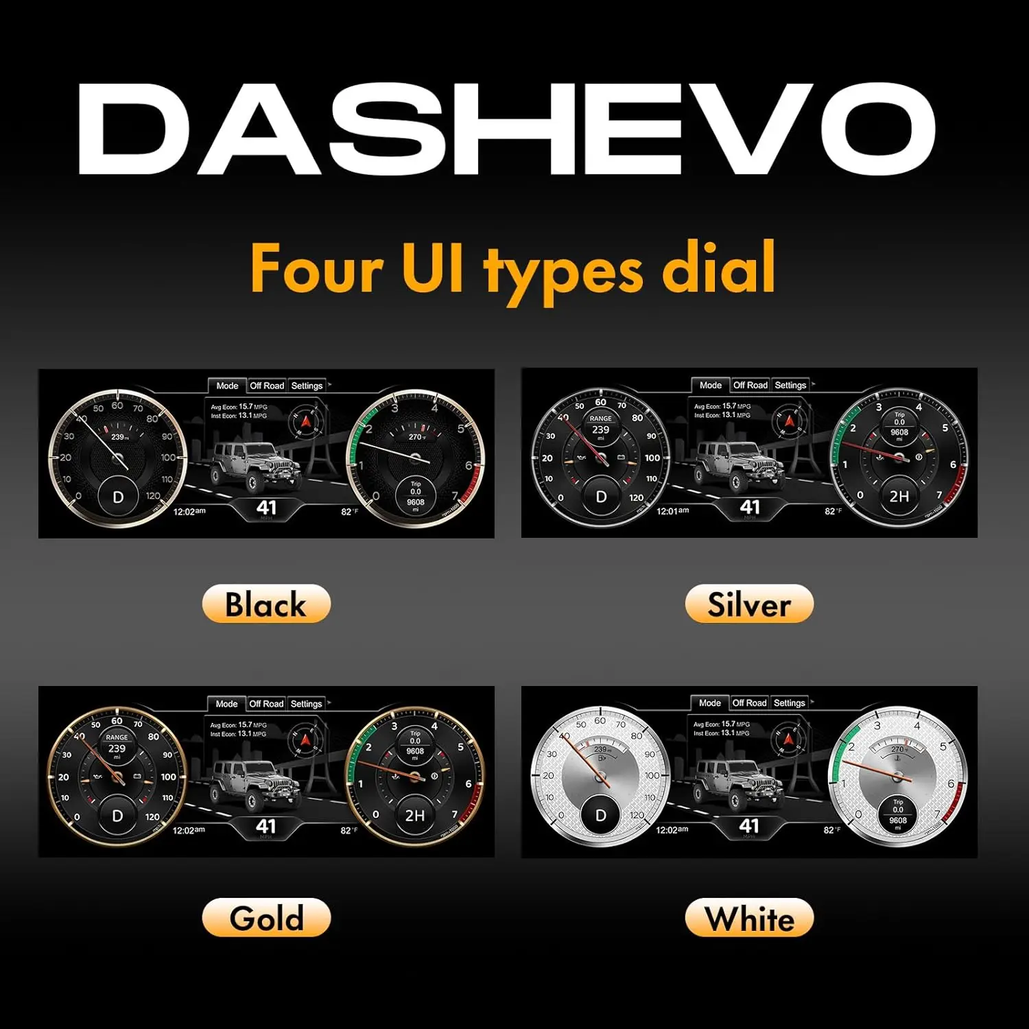 Digital instrument cluster display suitable For Jeep Wrangler JK 2007-2010 speed