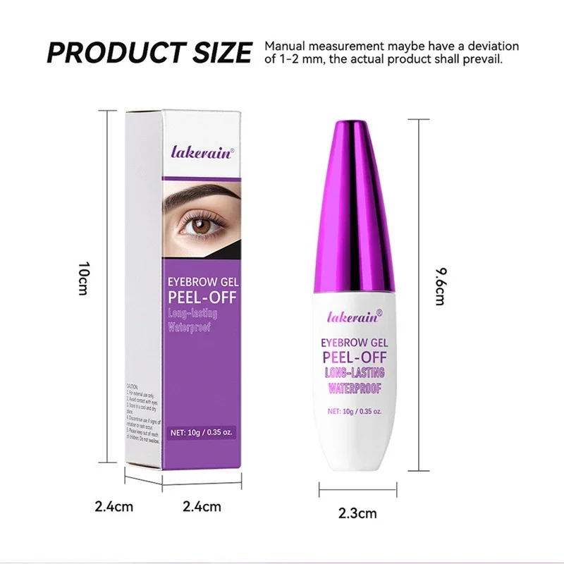 Waterproof Tattoo Brow Peel Off Tint Eyebrow Gel Cream Semi-Permanent Eyebrow Tint Long-Lasting Smudge-Proof Easy To Apply