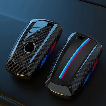 Cover chiate/telecomando per BMW 1 2 3 4 5 6 7 Serie X1 x3 X4 X5 X6 F30 F34 F10 F07 F20 G30 F15 F16 - Di modo ABS Auto in fibra di Carbonio Chiave A Distanza Della Copertura di Caso