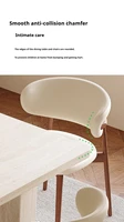 Ensemble de salle à manger rétro mi-siècle en travertin sur mesure toutes tailles, chaises rembourrées en bois massif, mobilier de salle à manger familial robuste 4