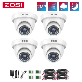 ZOSI 4Pack 2.0MP HD 1080P Security Cameras Kit Indoor Outdoor Home CCTV Dome Surveillance Camera for HD-TVI Analog DVR System 1
