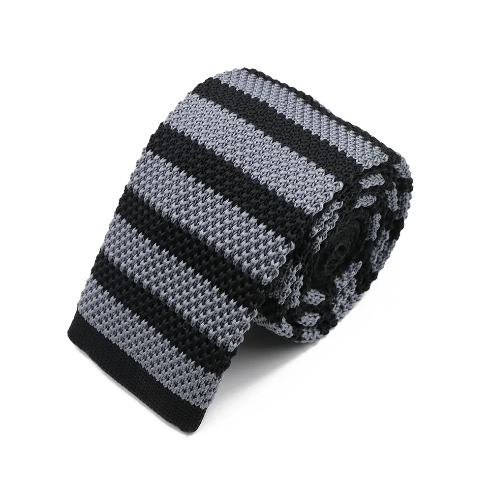New 5.5cm Knitted Tie for Men and Women in Red Green Grey Striped Colorful Pattern Slim Fit Narrow Winter Tie Accessories Gift