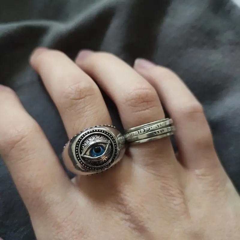 Finger Ring Demon Eye Fashion Hip Hop Ring Goth Punk Eye Index Finger Ring Men Jewelry