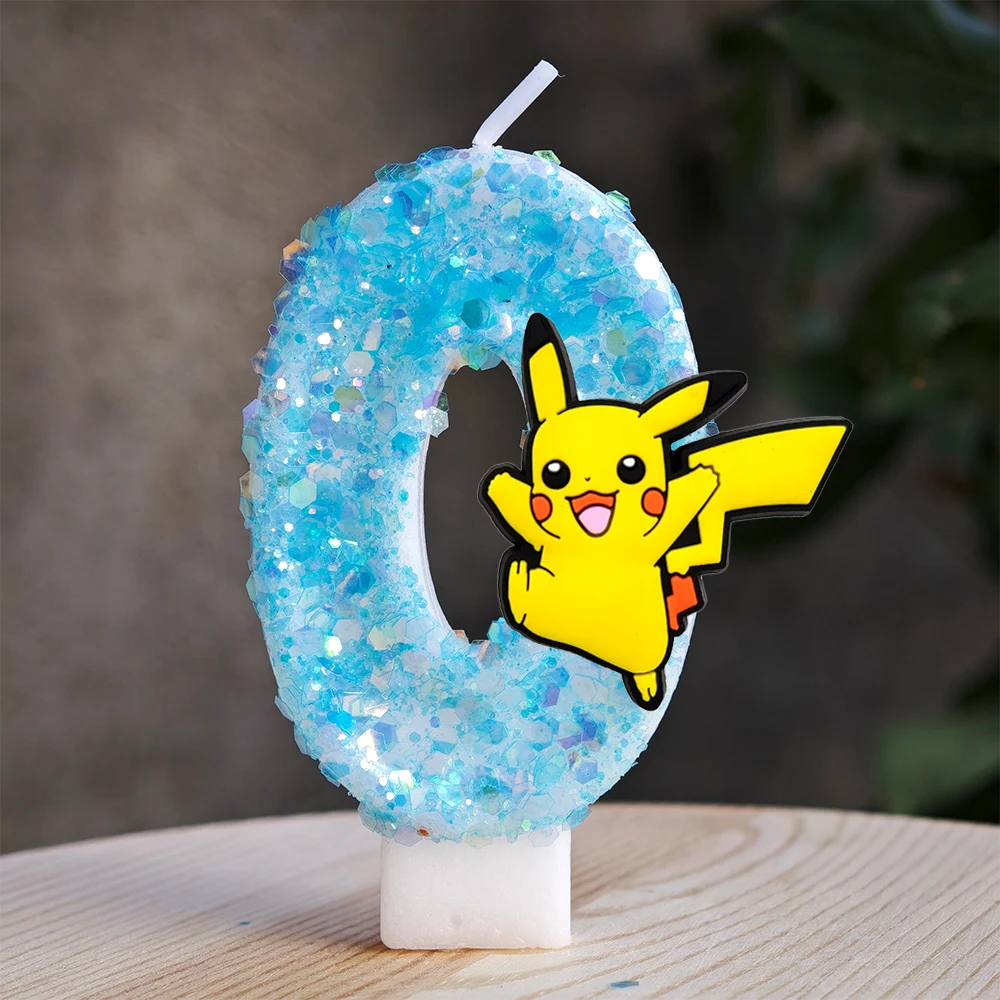 Anime Pikachu Kerzen-Kuchenfigur Pikachu Nummer 0-9 Geburtstagstortenkerze Kinder Baby-Shower Kuchendekoration Zubehör – Detail 22