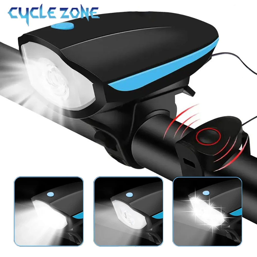 Rechargeable Bicycle Headlight Horn 1