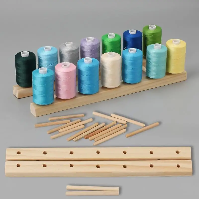 Wooden Spool Organizer Sewing Thread Storage Bracket Roll Needlework Tools Accessory DIY Apparel Needlework Storage