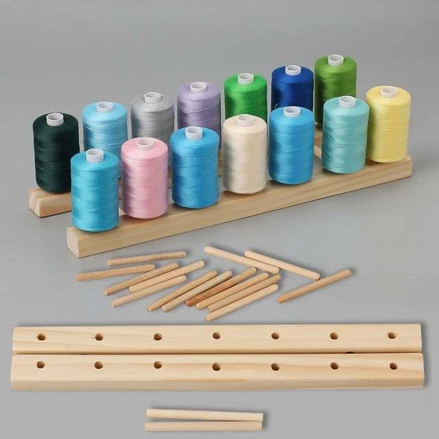 48/54 Spool Sewing Thread Holder Rack Wood Sewing Thread Stand Organizer  Embroidery Storage Rack Holder Bracket Elegance - Diy Apparel & Needlework  Storage - AliExpress